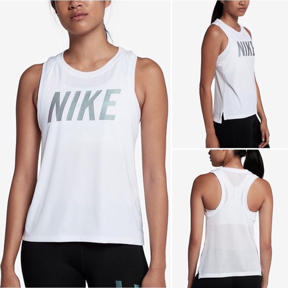 Nike Tops - EUC {NIKE} Dri-Fit Logo Racerback Tank, Black